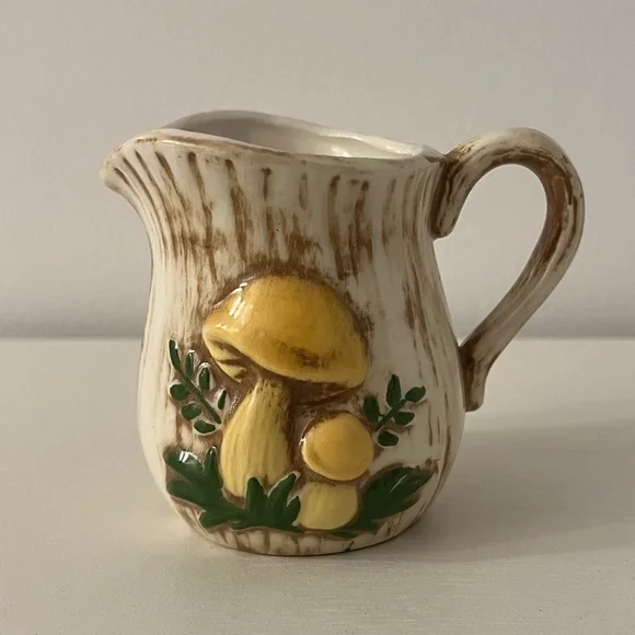 Vintage Mushroom Studio Pottery Creamer Pitcher Decor - Picture 1 of 11